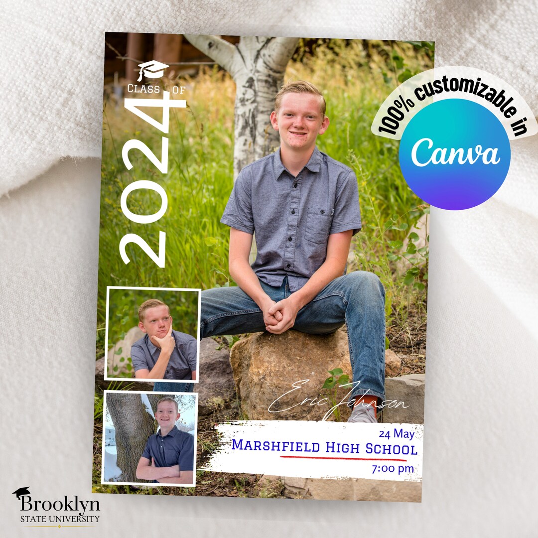Modern Graduation Announcement 2024 Unique Senior Announcement Classy ...