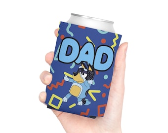 Famous Television Dancing Blue Dog Heeler Inspired Insulated Can Cooler Sleeve Funny Cute Beer Soda Gift Valentines Day Gift For Dad