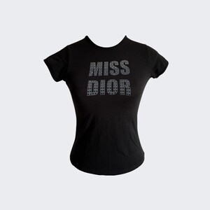 Christian Dior - Miss Dior ロンT T-Shirt White Cotton and Linen Jersey with Red Miss Dior