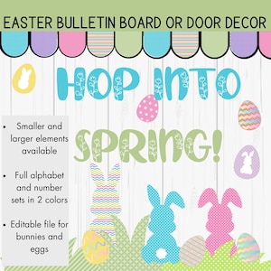 Easter Spring Bulletin Board Kit: Classroom Door Decor (Printable)