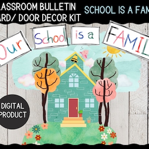 Schule ist Familie Bulletin Board oder Tür Dekor- Klassenzimmer Dekor für den Aufbau von Gemeinschaft