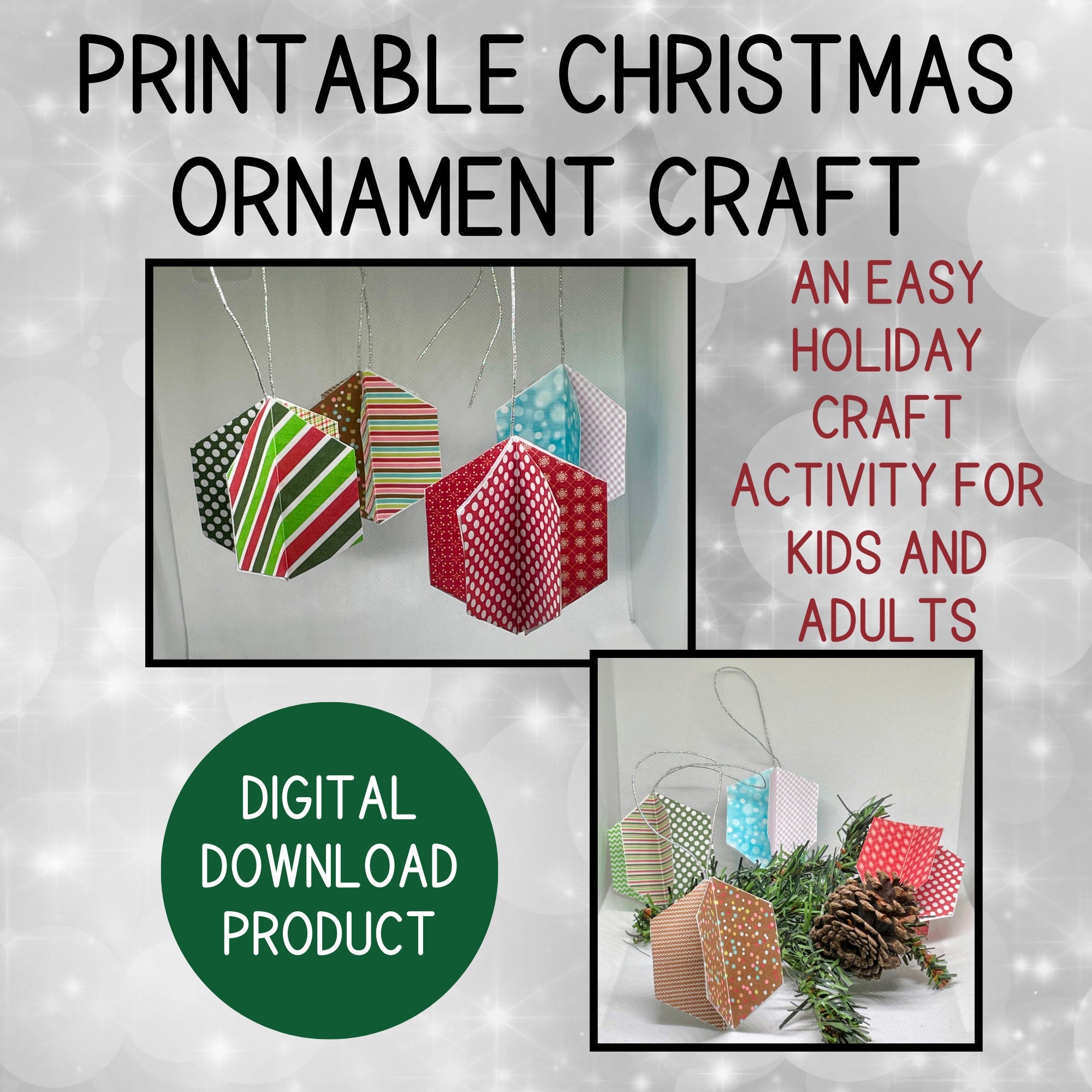 Printable Paper Christmas Ornament DIY Christmas Ornament for Family