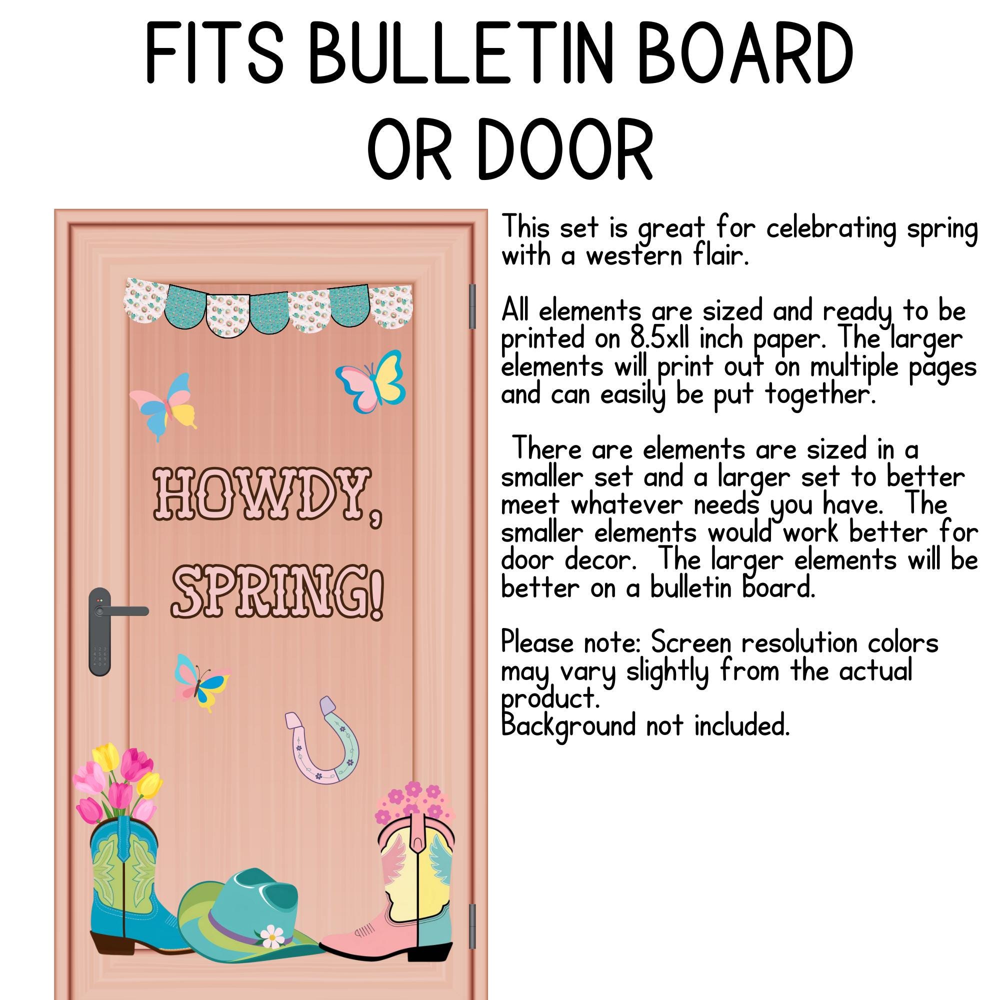 Spring Howdy Howdy Spring Bulletin Board: Western Classroom Door Decor (PDF) - Etsy