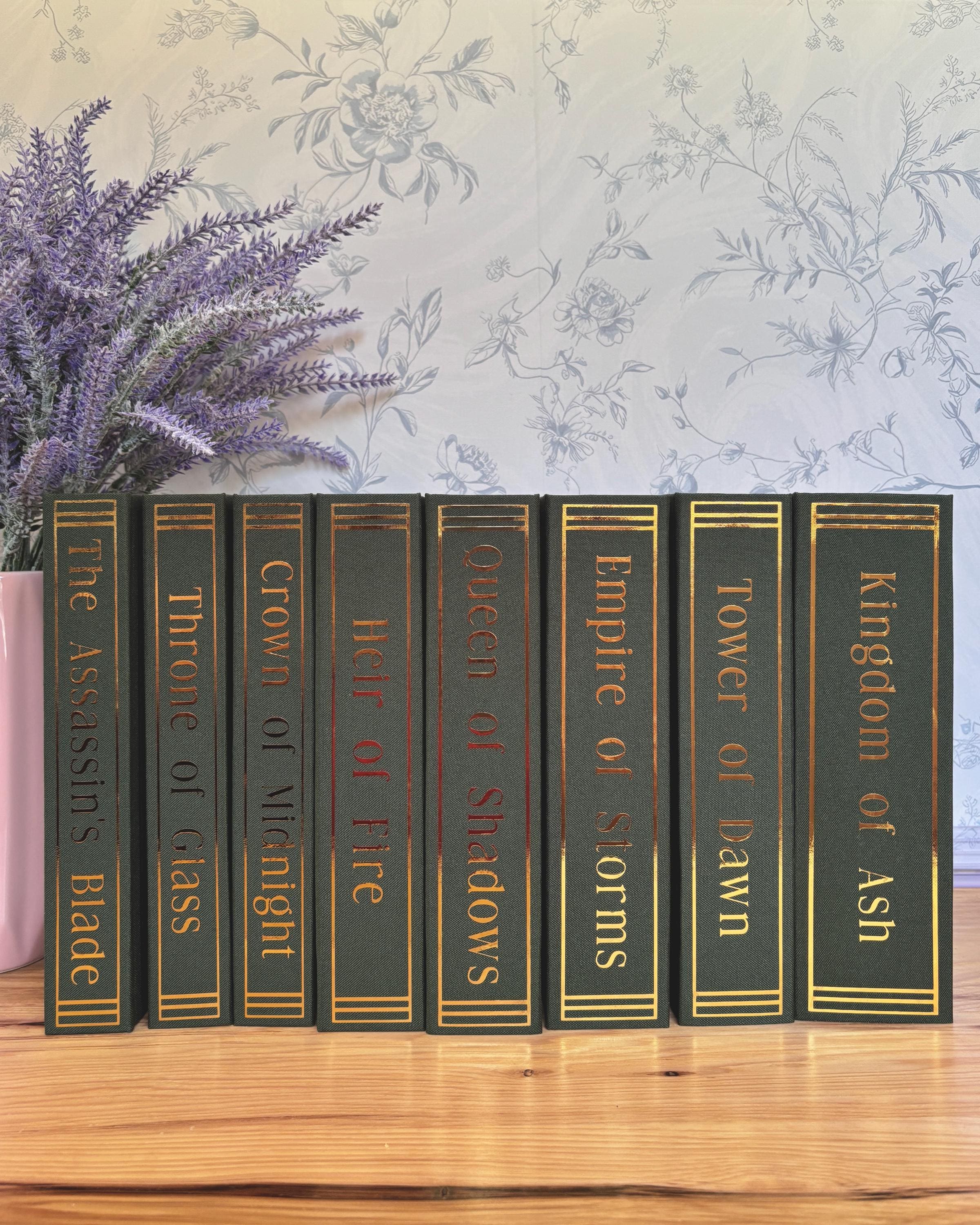 Throne of Glass Rebound Book Set, Pine Green Feminine Collector Edition, Custom Hardcover Series, Book Lover Gift