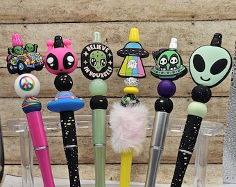 Alien Beaded Ballpoint Pens with Refillable Ink