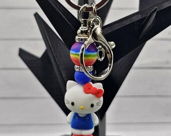 Hello Cat, Colorful Keychain/Bag Clip