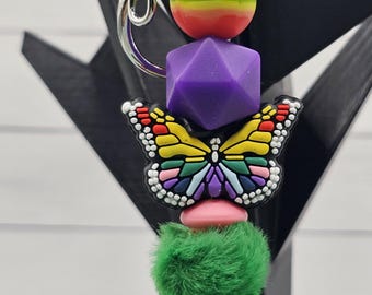 Rainbow Butterfly Keychain/Bag Clip