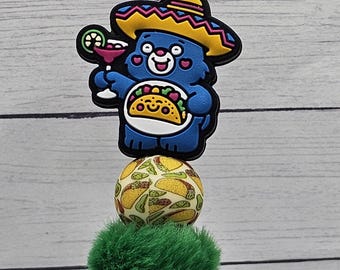Cute Blue Taco Bear Ballpoint Pen with Refillable Ink
