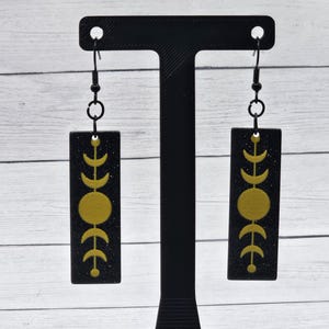 Sparkly Acrylic Celestial Moon Dangle Earrings