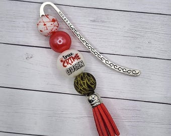 True Crime Queen Beaded Bookmark