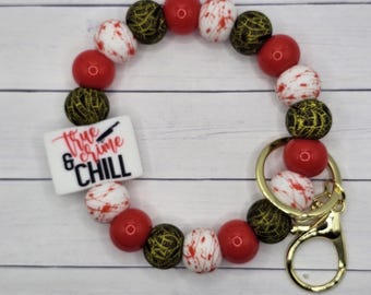 True Crime and Chill Wristlet/Keychain