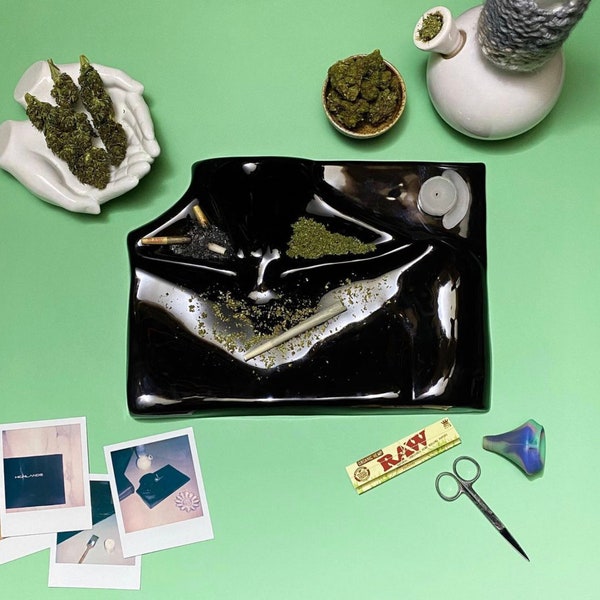 Décolleté Rolling Tray - Glossy Black