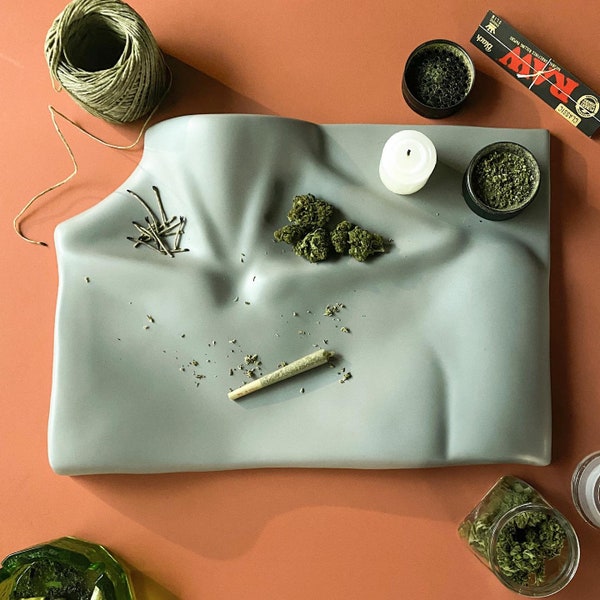 Décolleté Rolling Tray - Satin Gray