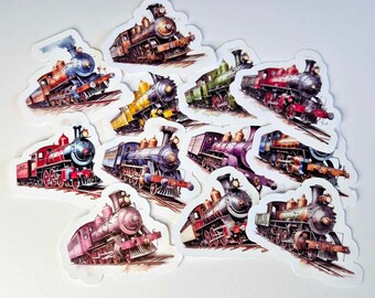 Steam Train Stickers, Vehicle Stickers, Trains, Free Postage, Journal, Scrapbook, Diary, Gifts, Transport