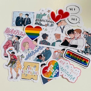 Heartstopper Netflix Sticker Set, Scrapbook Stickers, Journal Decoration, Free Postage, Gift for Fans