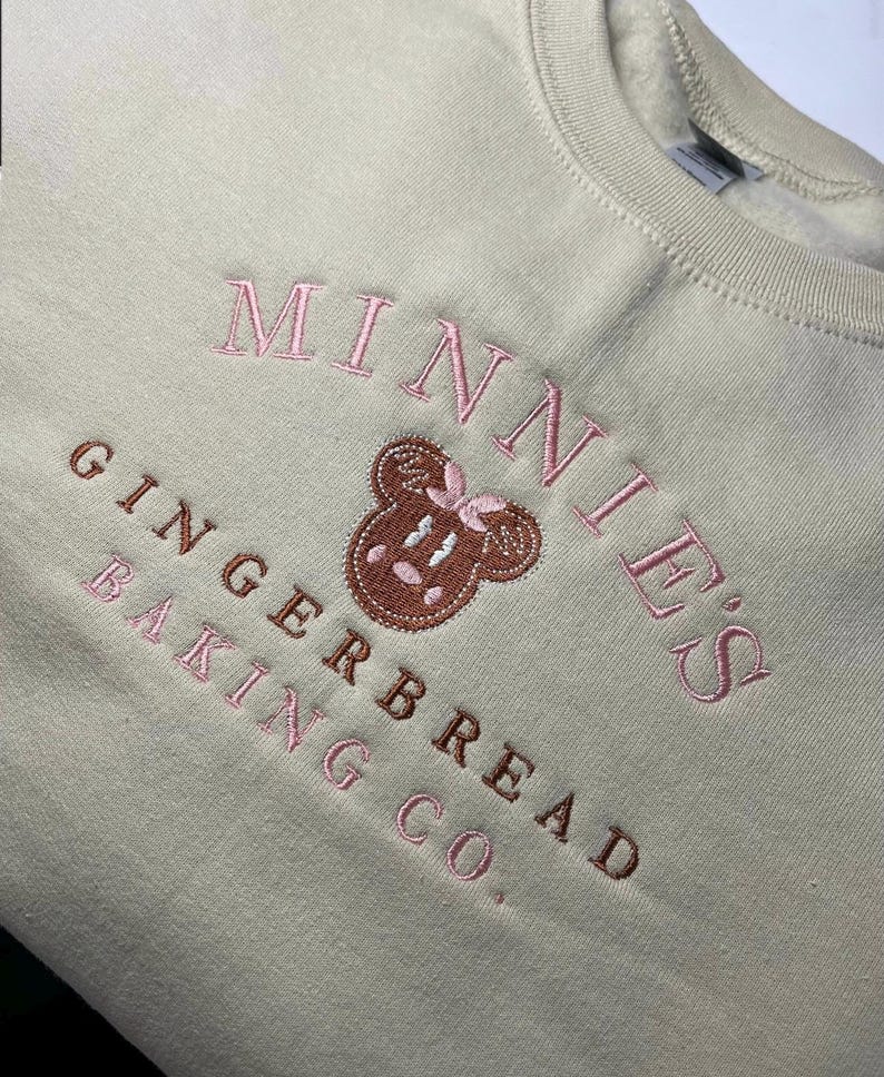 Cute Pink Gingerbread Cookie Mouse Sweatshirt Christmas Mouse Crewneck