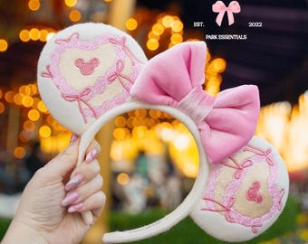 Coquette Birthday Cake Inspired Ivory Cream Mouse Ears  display picture 3