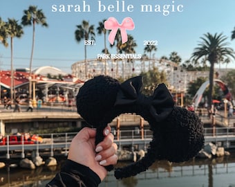 Black Teddy Bear Sherpa Inspired Mouse Ears