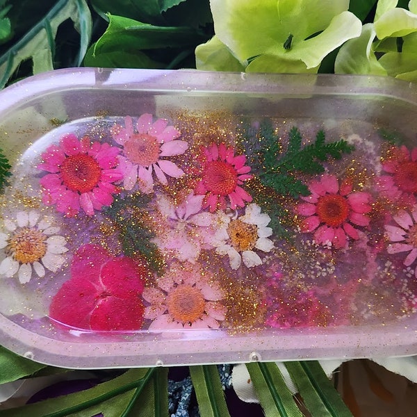 beautiful pink flower tray(rolling)