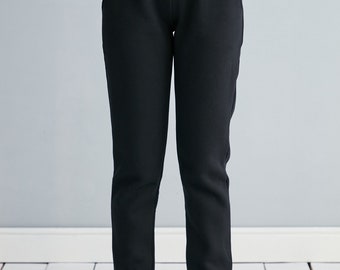 Pantalones De Chándal Jogger Color Negro Bolsillo Para Ropa Algodón De Corte Cómodo