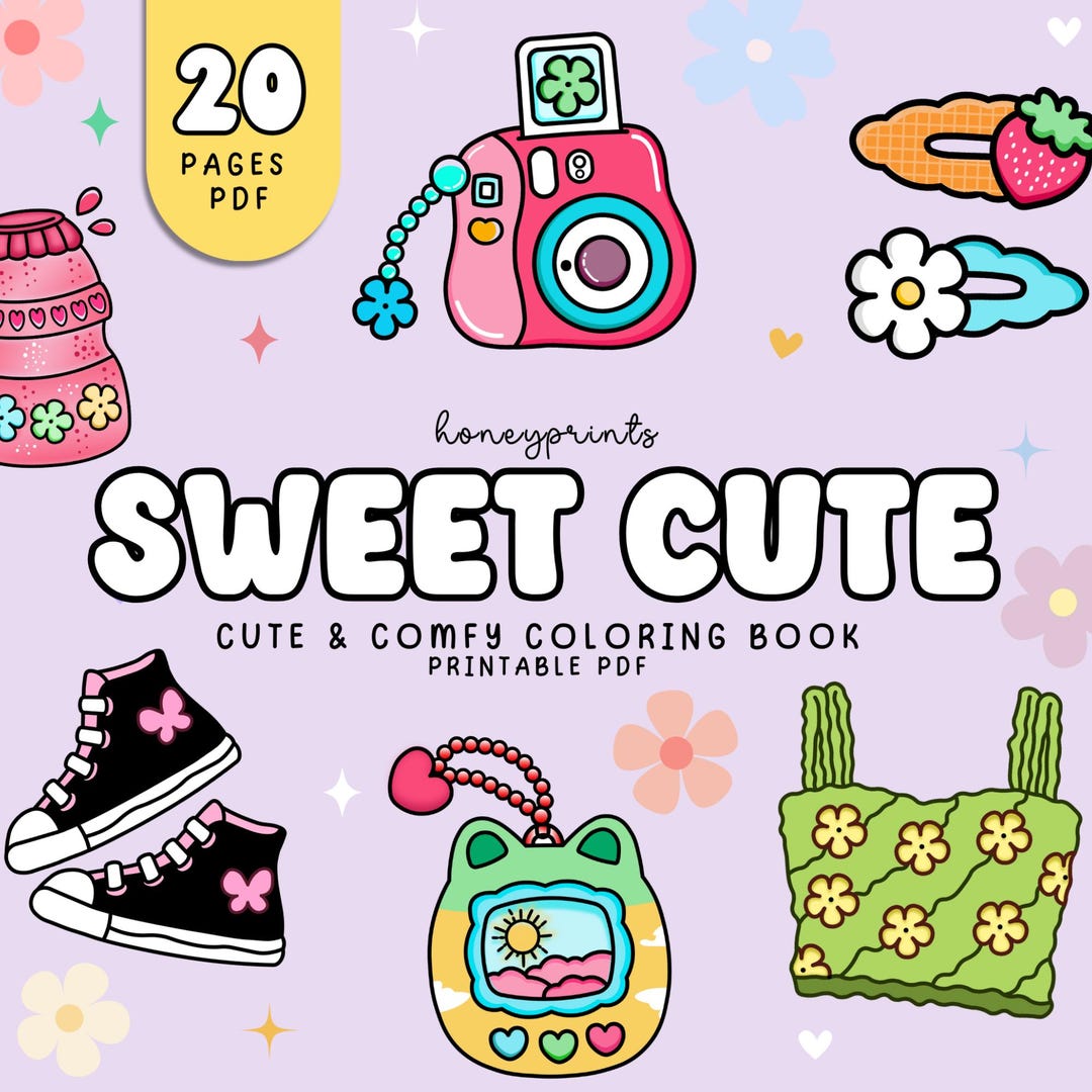 Sweet Cute Cute Comfy Coloring Book Printable Coloring Pages For