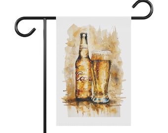 Banner, Coors Beer Bottle and Glass Design, Home Decor, Garden Decoration, Man Cave Sign, Beer Lover Gift