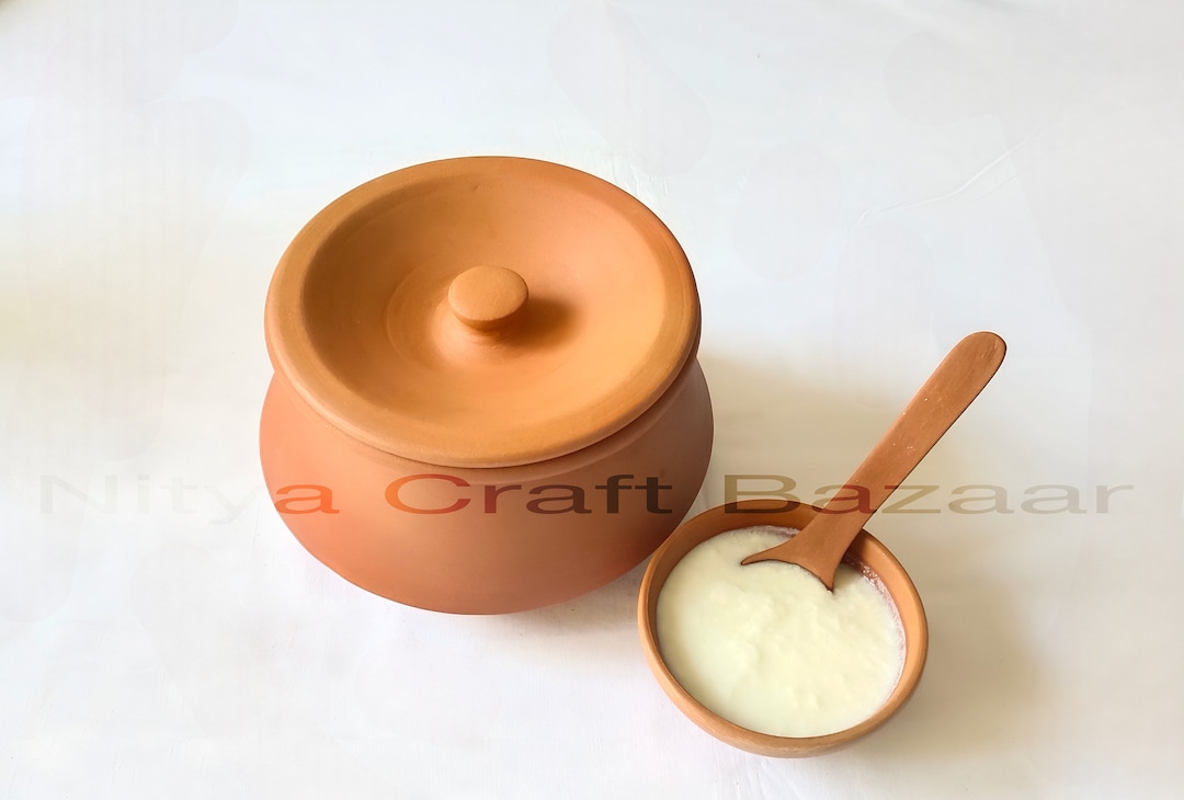Unglazed Clay Yogurt Pots/ Indian Handi/ Indian Dahi Handi/ Earthen Utensil/ Clay Handi for