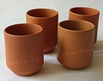 Clay Drinking Glass/Unglazed Royal Glass/Handmade Tea and Coffee Cups/Vintage Glass/Terracotta Glass/Kulhad/Tumblers/Gifts/Clay Water Mugs