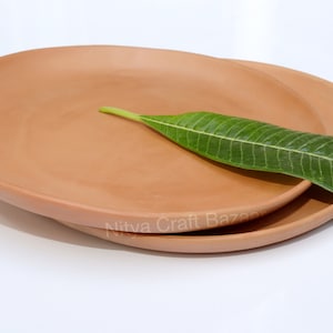 Unglazed Clay Dinner Plates for all occasion, Earthen Utensil, Terracotta Thali for Serving, Handmade Clay Plates, Vintage Plates for Dining