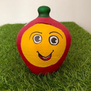 Hand Painted Smille Piggy Bank/Colorful Clay Coin Bank/  Money Bank for Kids / Handmade Money Pot/ Piggy bank - No Hole/ Money Saver