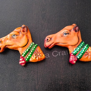 Dipinto a mano Rajasthani cammello viso/magnete da frigorifero in cartapesta/magnete da frigorifero fatto a mano ed ecologico/decorazioni per la casa cammello del Rajasthan