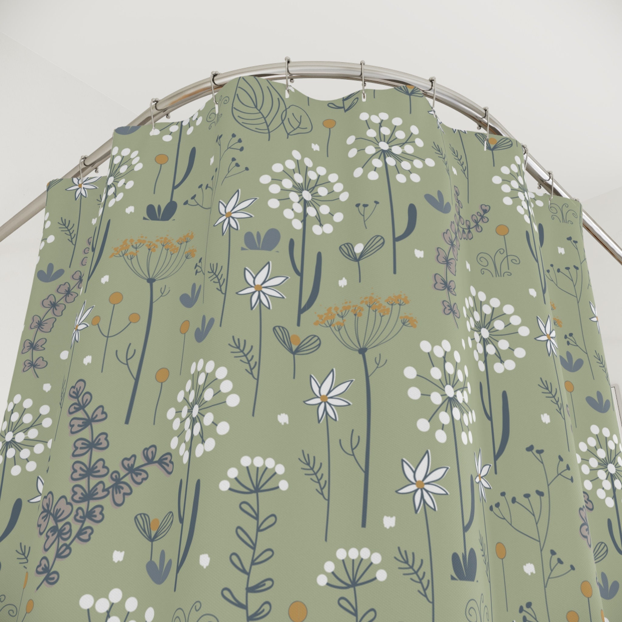 Sage Green Shower Curtain Green Shower Curtain Bathroom - Etsy