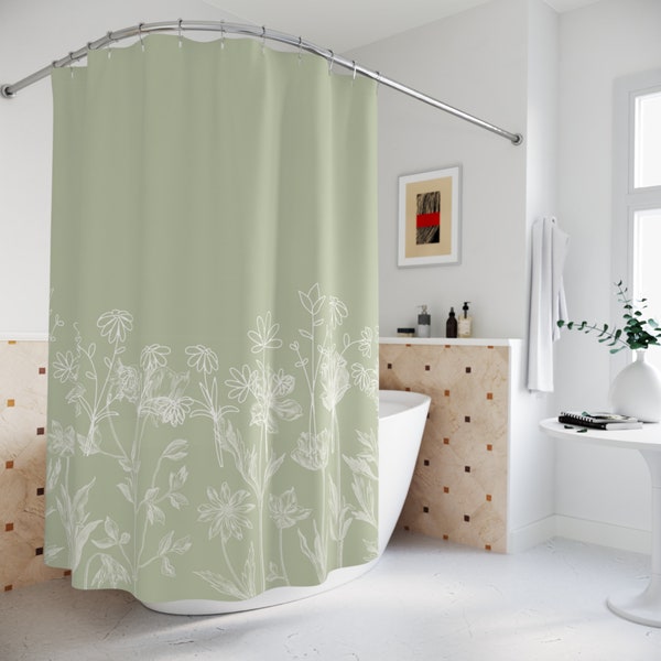 Green Shower Curtain - Etsy