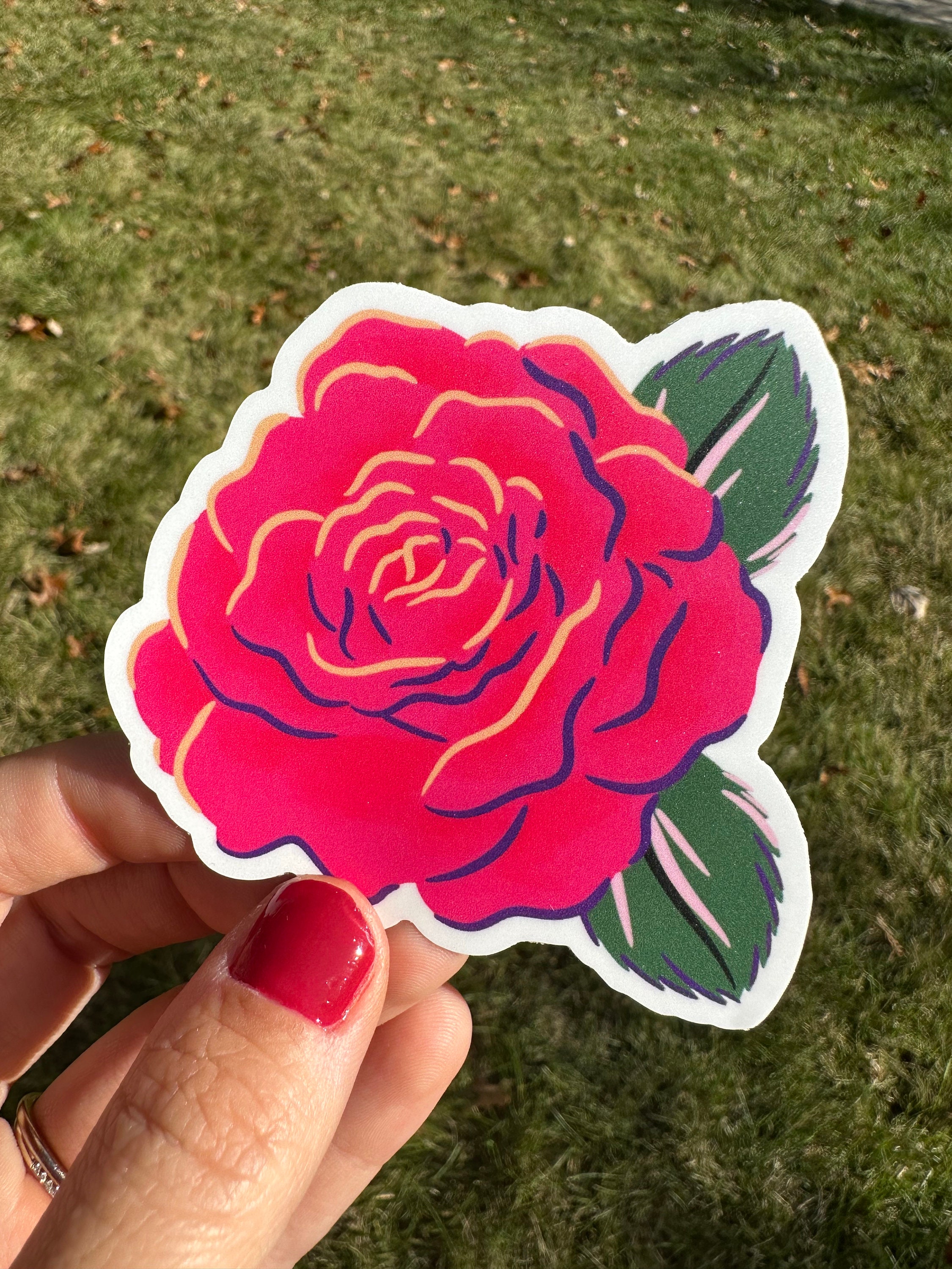 Rose Sticker: Hand-drawn Flower Sticker - Etsy