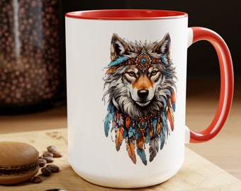 Wolf Coffee Mugs, 15oz, great for Christmas or birthday gifts and for all animal lovers!