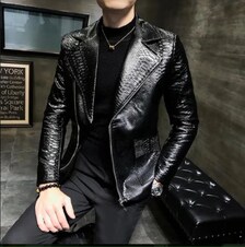 Reggenza Men's Python Leather Flight Jacket
