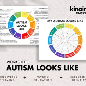 Autisme lijkt erop: werkblad identiteit psycho-educatie | Digitale afdruk | Psychologie, therapie, counseling en geestelijke gezondheid