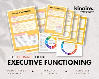 The Ultimate Executive Functioning Digital Toolkit | Psychoeducation Check List, Worksheets, Templates, Trackers & Strategies | ADHD Autism
