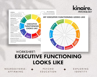 Executive Functioning Looks Like: Psycho-education Identity Worksheet | Digital Print | Psychology, Therapy, Counselling & Mental Health