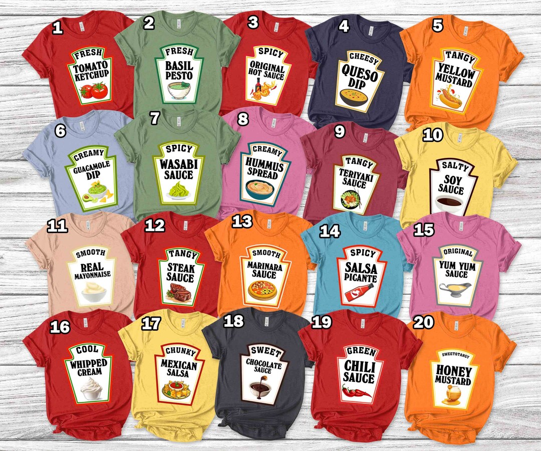 Group Condiment Halloween Costume Party Shirt Season Family Etsy