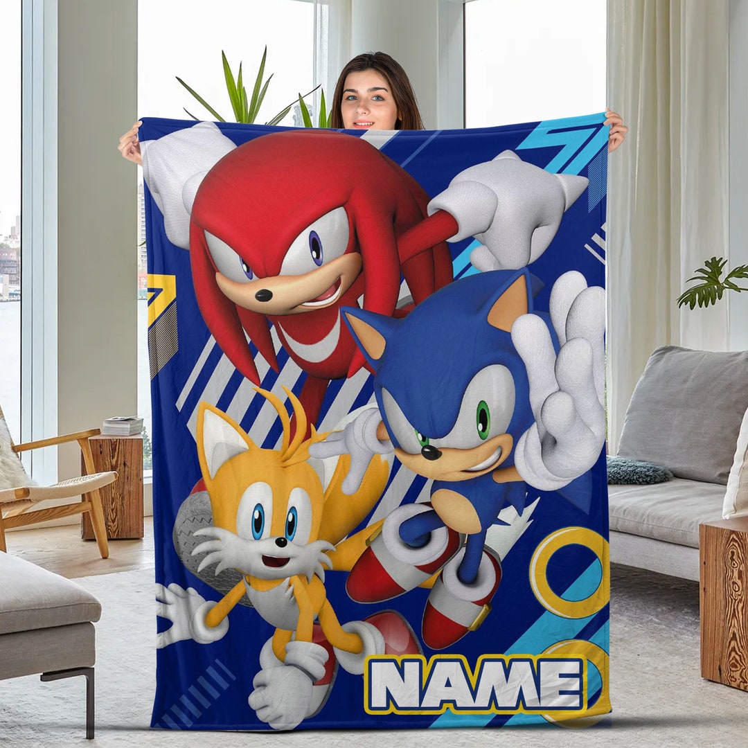 Personalized Sonic Quilt Blanket Sonic the Hedgehog Kids Etsy