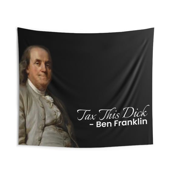 Ben Franklin Wall Tapestry Funny Flags Tax This D Wall Tapestry College Dorm Decor Etsy