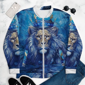 Blue lion Unisex Bomber Jacket