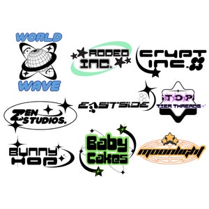 Y2K LOGO DESIGN Y2K Logo Templates Y2K Logo Canva Y2K Logo DIY Y2K Logo ...