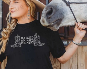 Raised on 90s Country, Country Music T Shirt, Country Concert Merch, Vintage 90s Country, Western tshirt, Concert tee, Country Music Lover