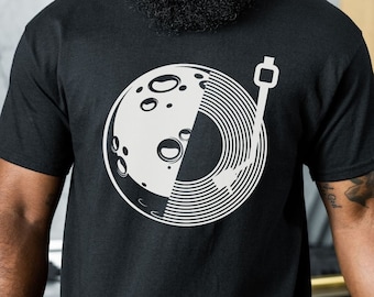 Vinyl Record T-shirt, Record Collector Shirt, Classic Lp T-shirt, Vinyl Lover Shirt, Moon tShirt, Vintage Vinyl shirt, Music Lover Shirt