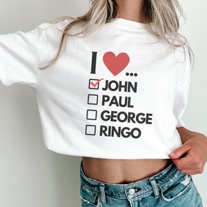I love John shirt, Beatles Gifts, Beatles Shirt, John Lennon Shirt, Rock and Roll Shirt, Trendy Gifts, Beatles Shirt, Beatlemania T-shirt