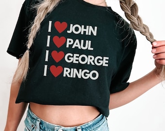 Camisa de los Beatles, regalos de los Beatles, camisa de rock and roll, camiseta retro, regalos de moda, camisa de amor de los Beatles, camiseta de la banda de rock, camiseta de la banda retro vintage