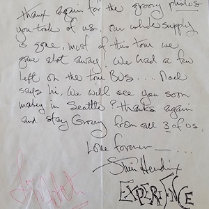 Jimi Hendrix handsignierter Brief an Sandy (COA)