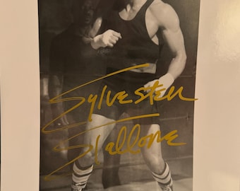 Poster Rocky Incorniciato Con Autografo Stallone - A3, Cornice Nera, Per Appassionati Di Cinema - Foto 9